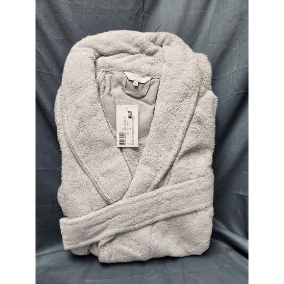 Frette Essential Unito Shawl Collar Bathrobe Cotton Grey Size XL NEW WITH TAGS! - Picture 1 of 8